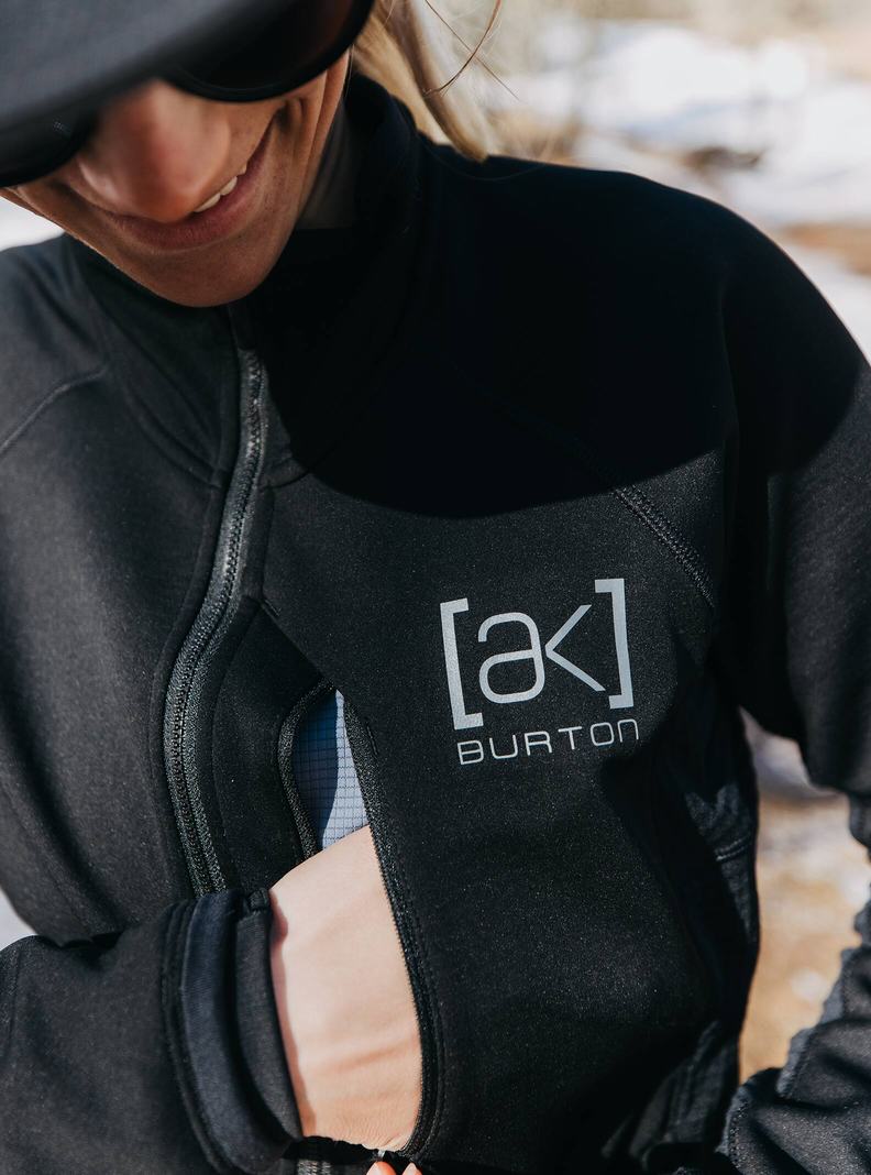 Burton [ak] Helium Power Grid™ Full-Zip Fleece Mikina Damske Čierne | 79602-BGST