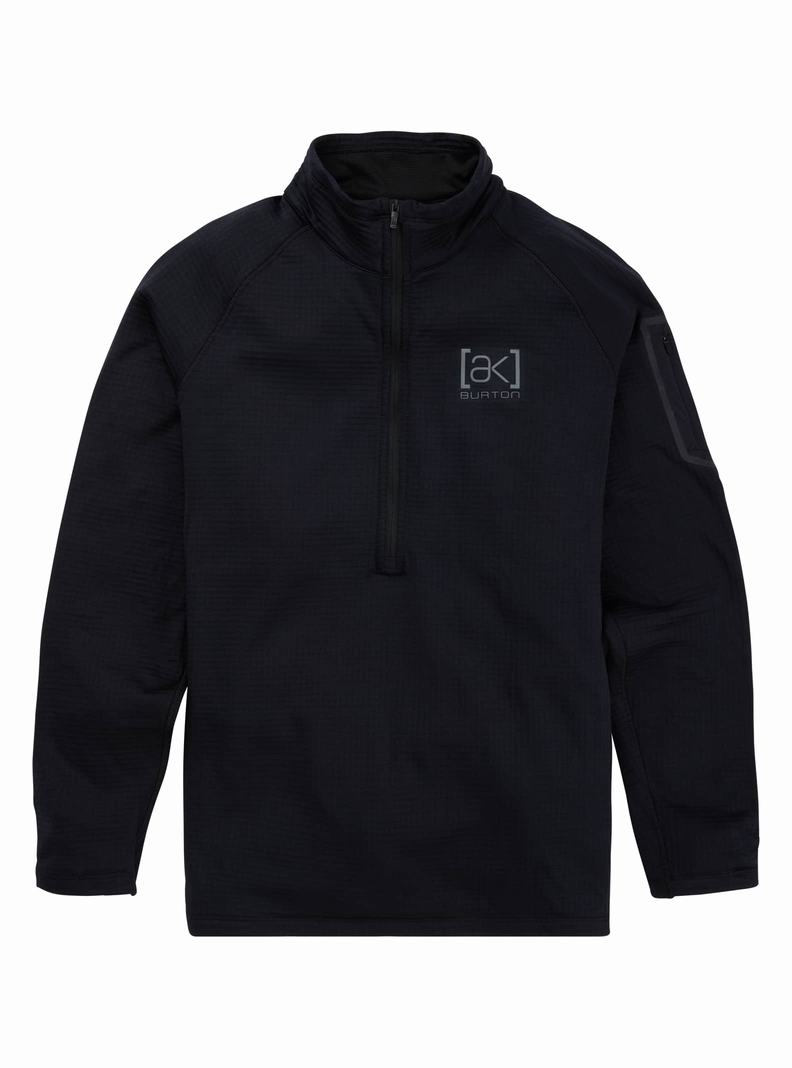 Burton [ak] Helium Power Grid™ Half-Zip Fleece Mikina Panske Čierne | 18359-ESML