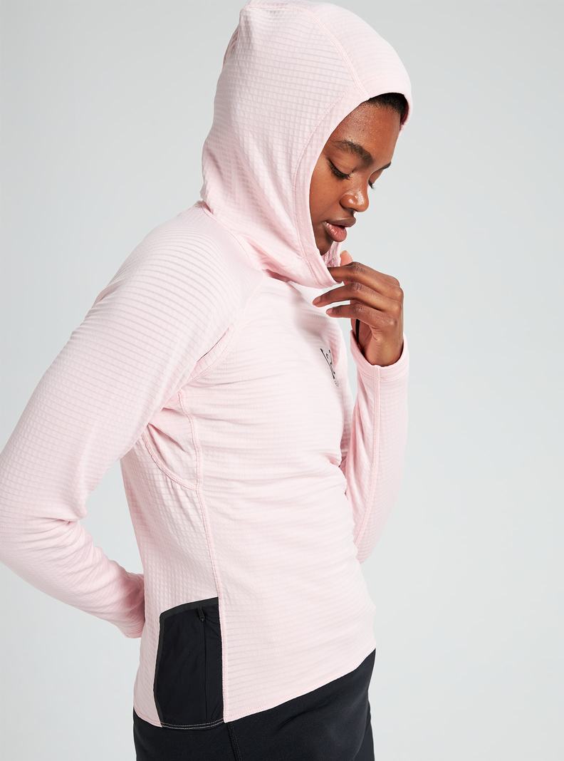 Burton [ak] Helium Power Grid™ Pullover Fleece Mikina Damske Ruzove | 54026-WCFQ