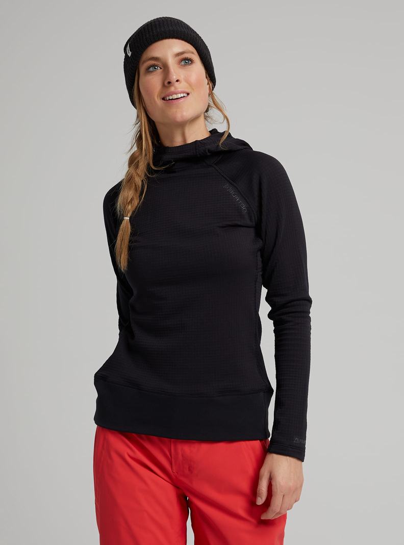 Burton [ak] Helium Power Grid™ Pullover Fleece Mikina Damske Čierne | 61283-IODS