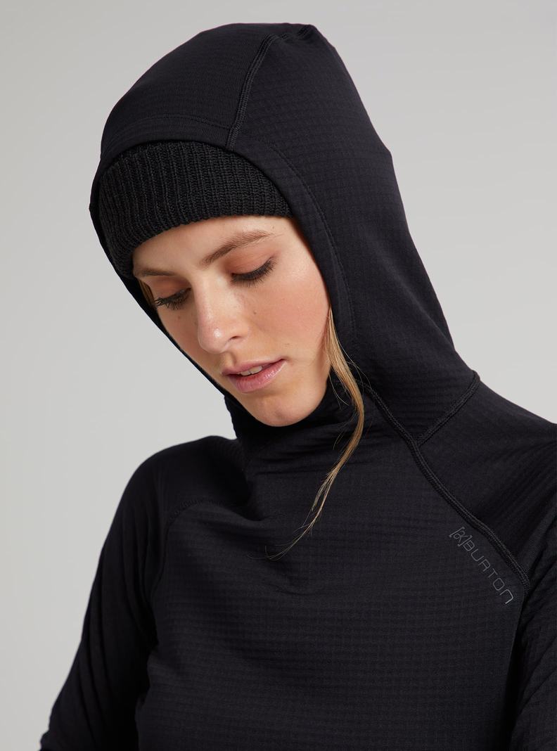 Burton [ak] Helium Power Grid™ Pullover Fleece Mikina Damske Čierne | 61283-IODS