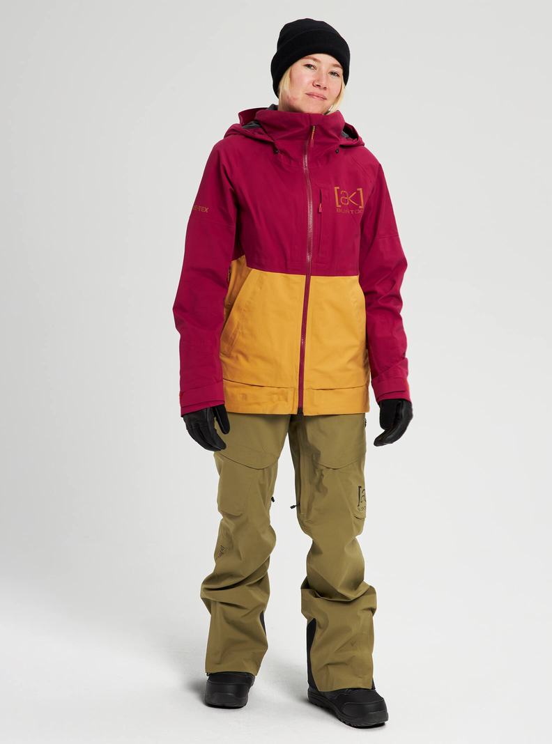 Burton [ak] Kimmy GORE-TEX 3L Stretch Zimní Bunda Damske Hnede Nachový Žlté | 03129-OIAF