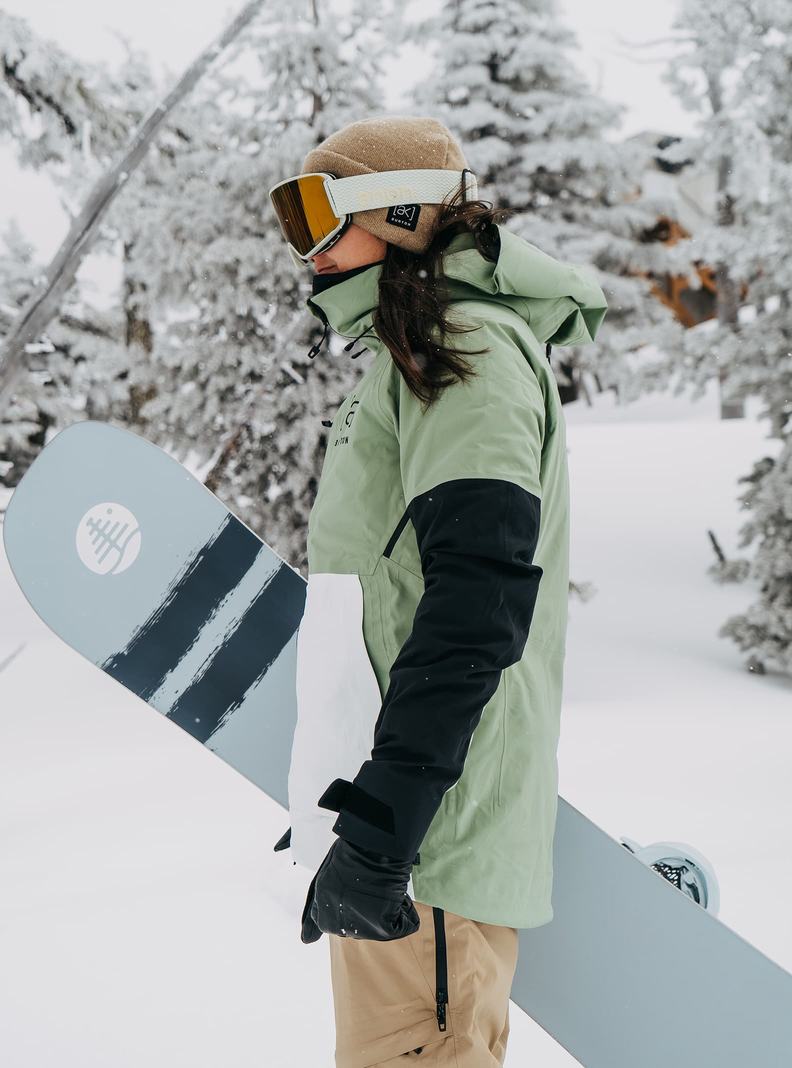 Burton [ak] Kimmy GORE-TEX 3L Stretch Zimní Bunda Damske Zelene Biele Čierne | 67825-XYFL
