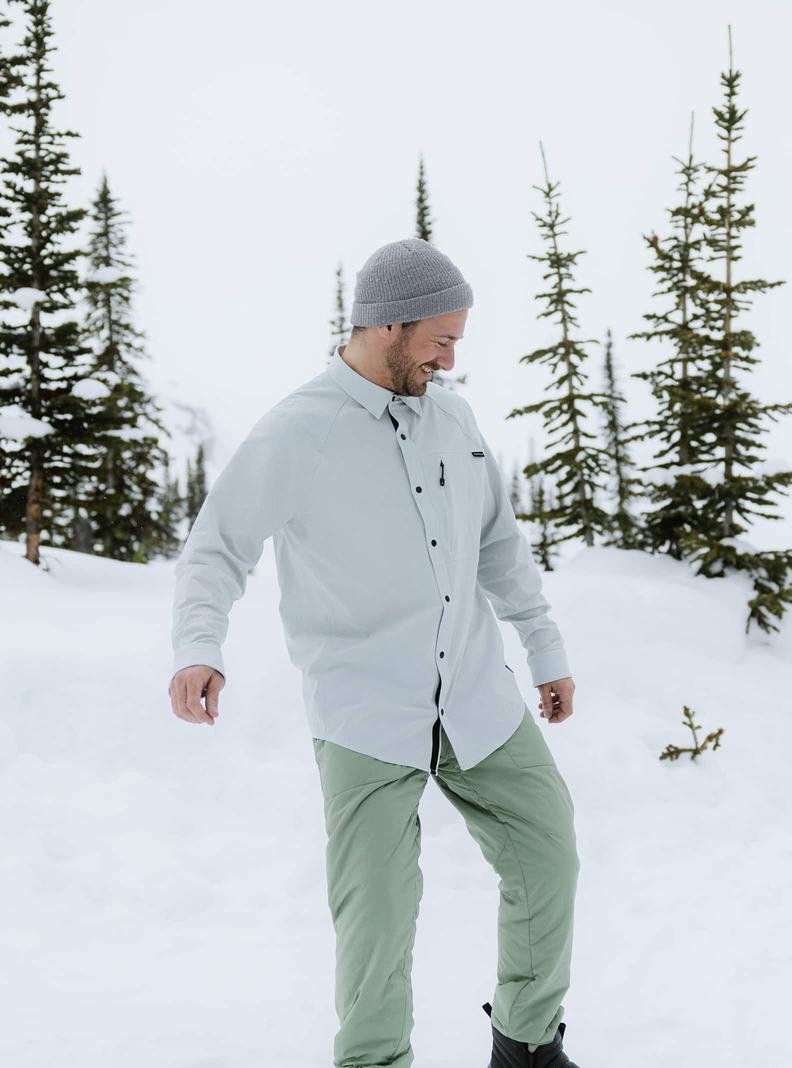 Burton [ak] Slats Long Sleeve Košele Panske Siva | 53709-WEBI