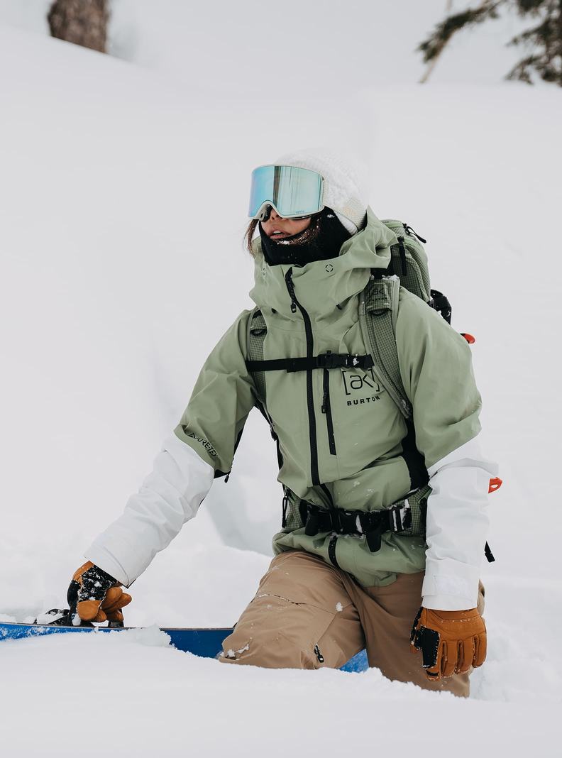 Burton [ak] Upshift GORE-TEX 2L Zimní Bunda Damske Zelene Biele Čierne | 60283-EUOX