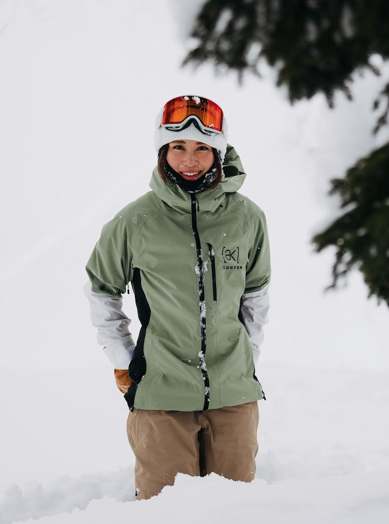 Burton [ak] Upshift GORE-TEX 2L Zimní Bunda Damske Zelene Biele Čierne | 60283-EUOX